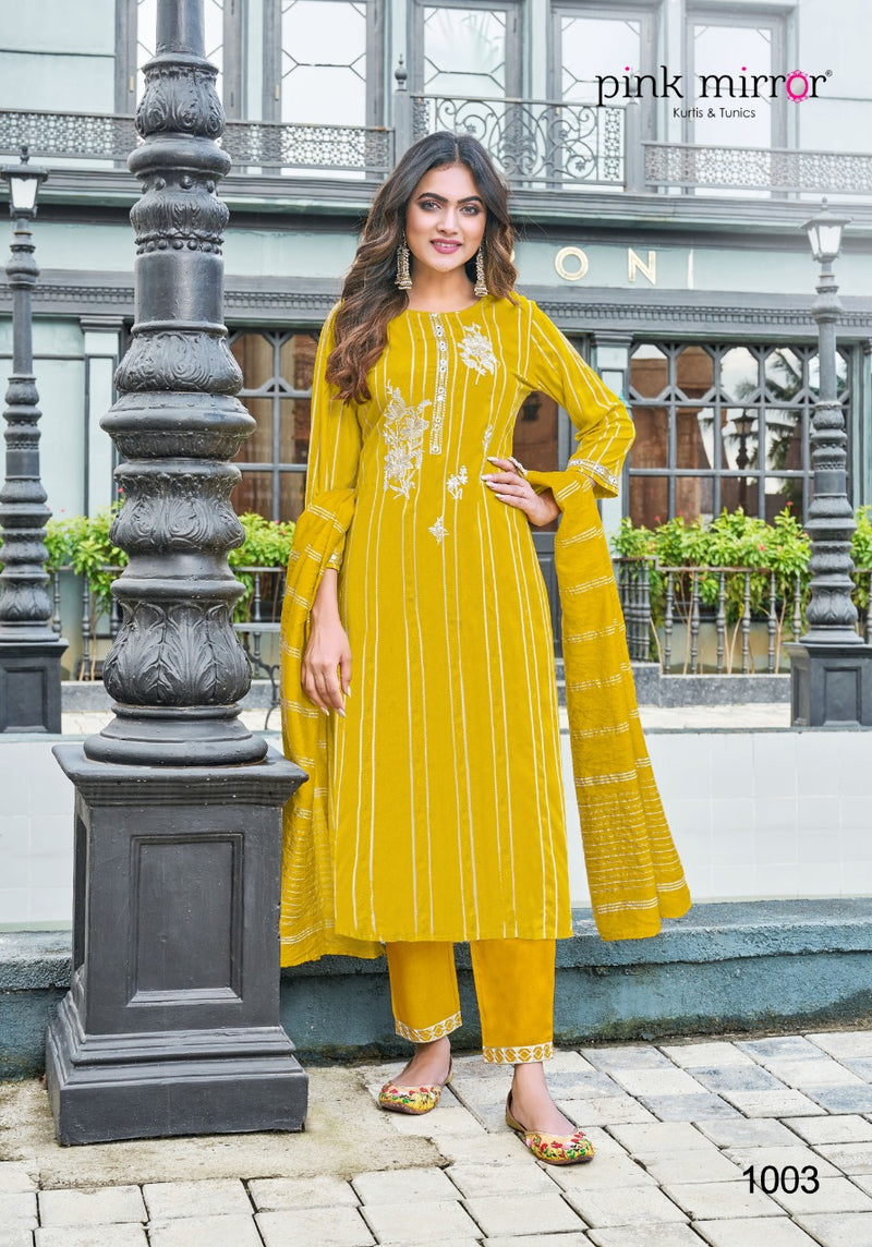 Pink Mirror Radical Viscose With Beautiful Heavy Work Stylish Designer Casual Wear Kurti