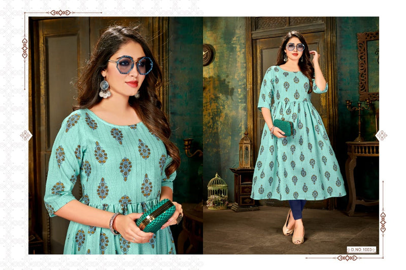 Rahul Nx Maggi Lurex Print Handloom Cottan Fancy Kurti