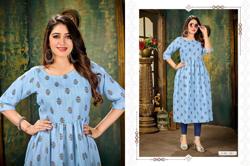 Rahul Nx Maggi Lurex Print Handloom Cottan Fancy Kurti