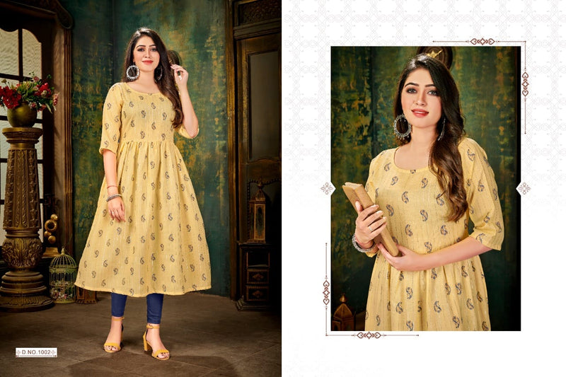 Rahul Nx Maggi Lurex Print Handloom Cottan Fancy Kurti