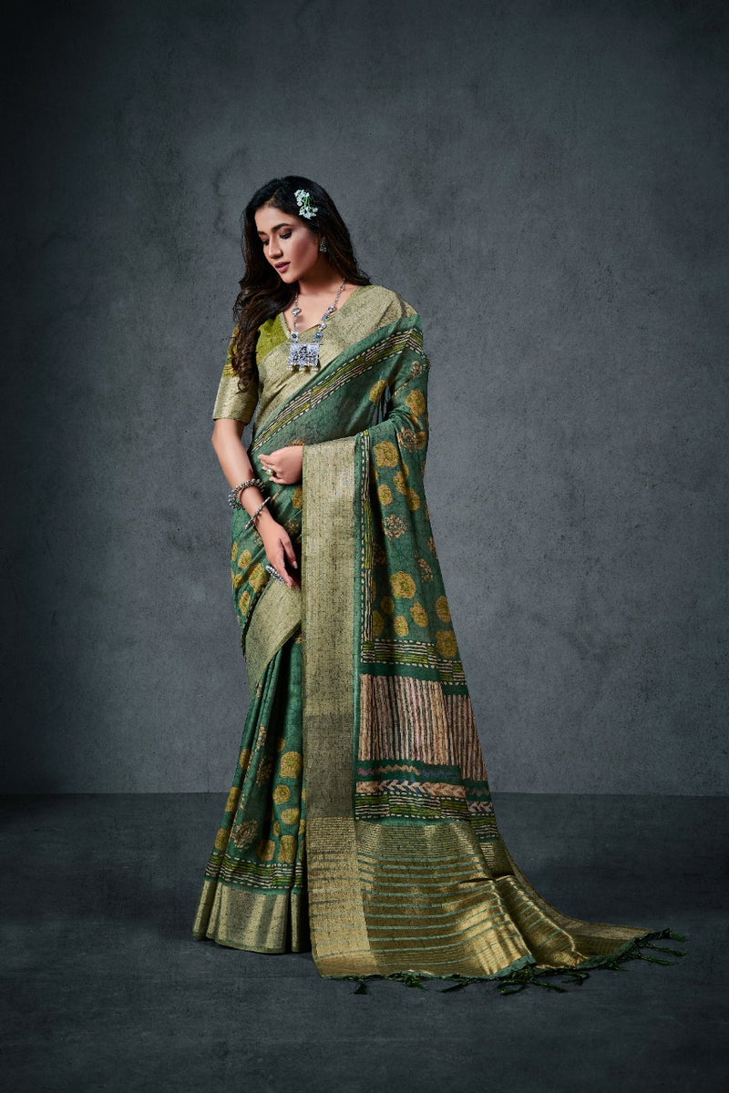 Raj Yog Ajrakh Silk Daily Soft Cotton With Lagdi Patta Designer Wear Saree