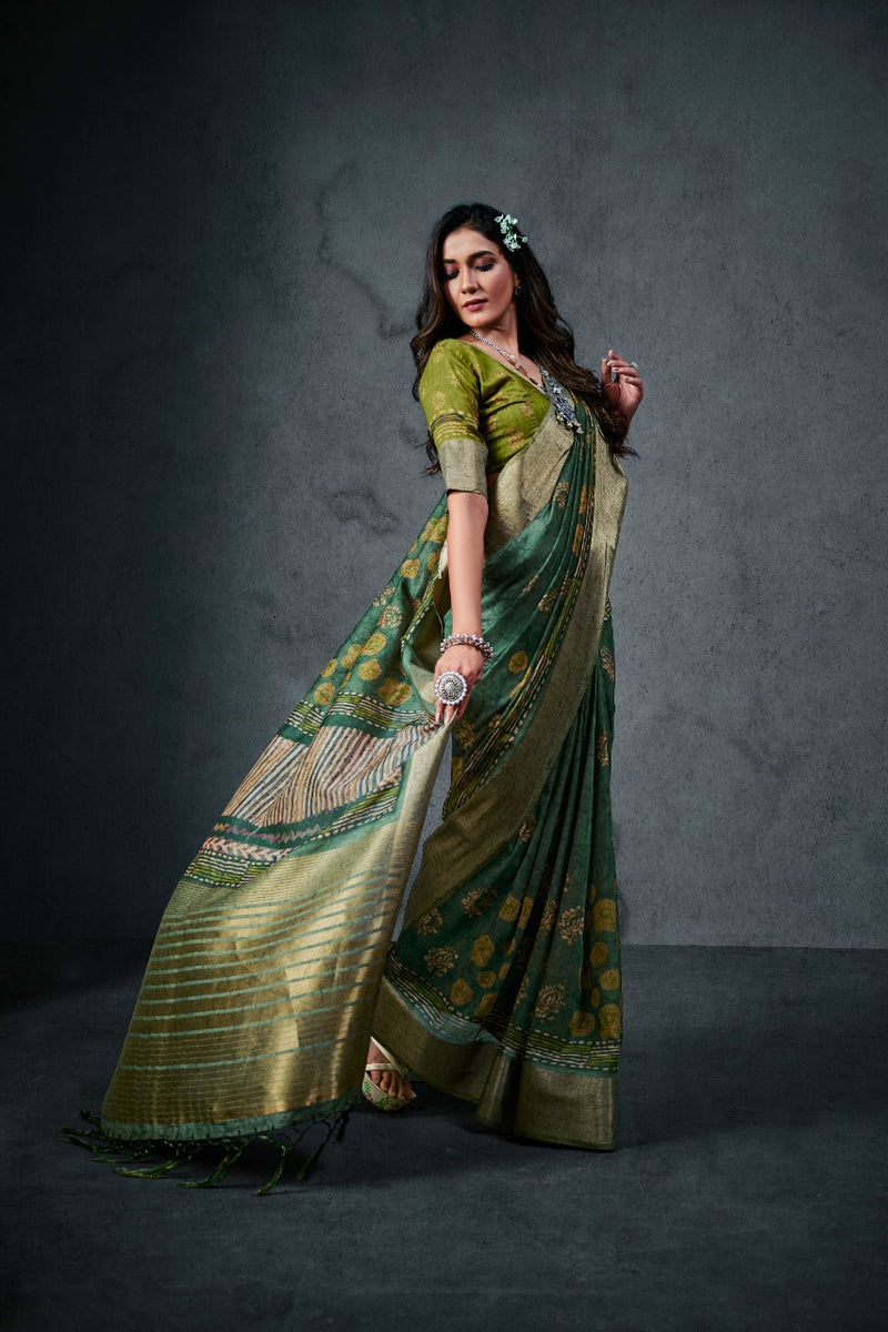 Raj Yog Ajrakh Silk Daily Soft Cotton With Lagdi Patta Designer Wear Saree