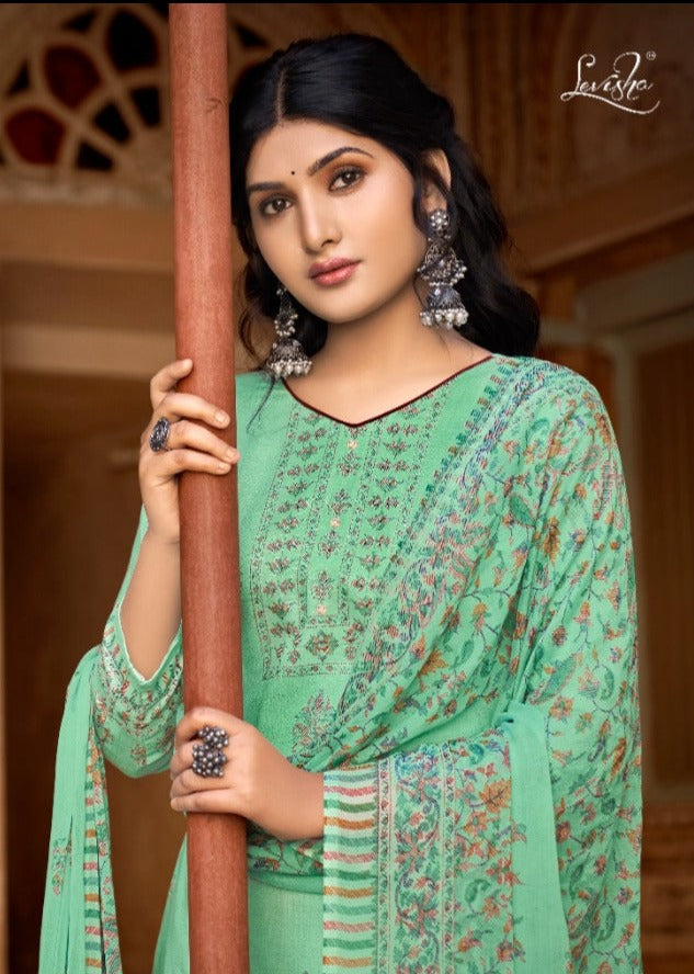 Levisha Rajvadi Cotton Digital Printed Fancy Festive Wear Salwar Suits