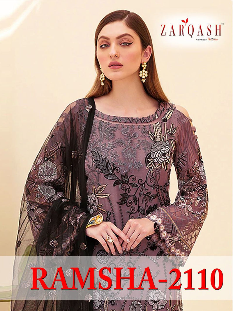Zarqash Ramsha 2110 Fox Georgette Embroidered Pakistani Style Party Wear Salwar Suits