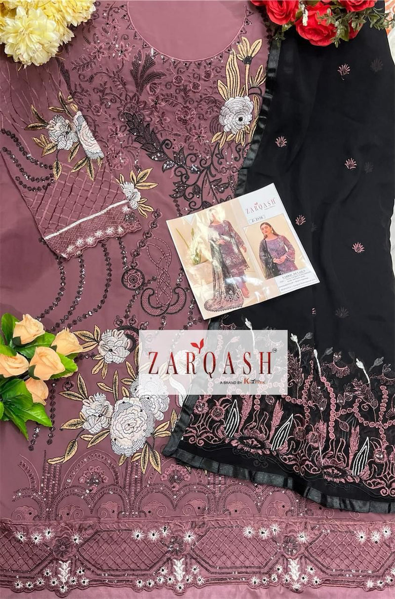 Zarqash Ramsha 2110 Fox Georgette Embroidered Pakistani Style Party Wear Salwar Suits