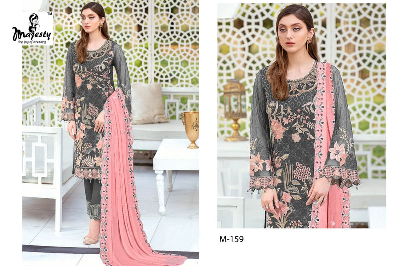 Majesty Ramsha Vol 4 Fox Georgette Heavy Pakistani Collection Salwar Suits