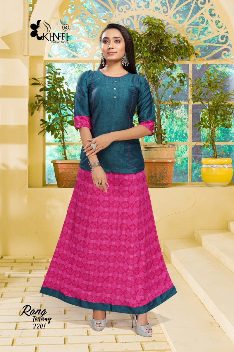 Kinti Rang Tarang Vol 22 Rayon  Fancy Short Kurtis With Skirts