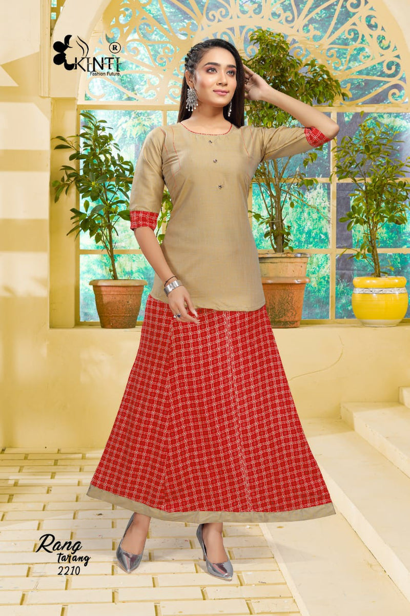 Kinti Rang Tarang Vol 22 Rayon  Fancy Short Kurtis With Skirts