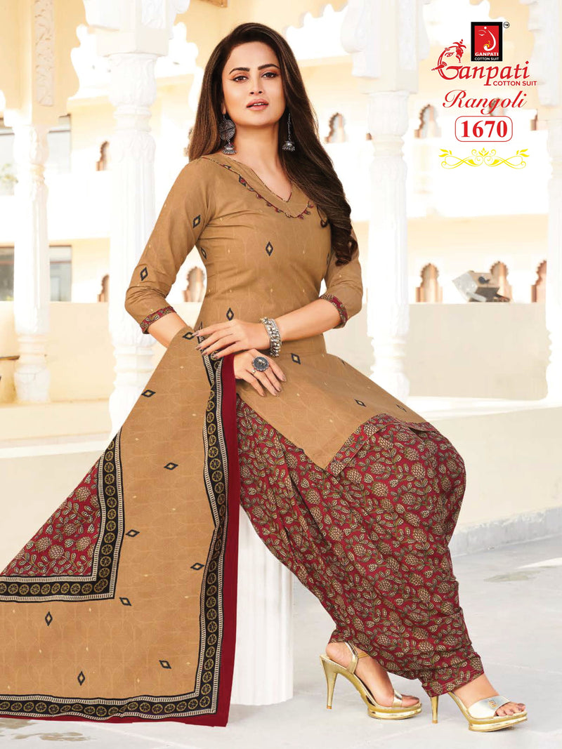 Ganpati Rangoli Vol 16 Pure Cotton With Printed Work Stylish Designer Casual Wear Salwar Suit
