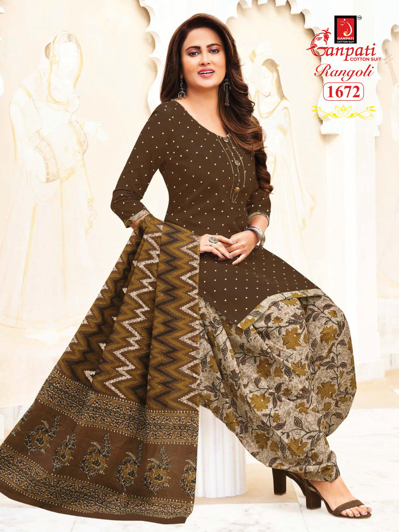 Ganpati Rangoli Vol 16 Pure Cotton With Printed Work Stylish Designer Casual Wear Salwar Suit
