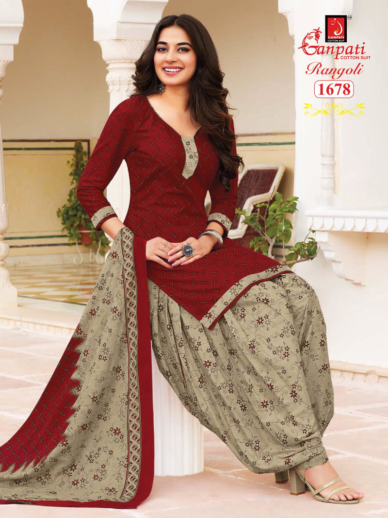 Ganpati Rangoli Vol 16 Pure Cotton With Printed Work Stylish Designer Casual Wear Salwar Suit