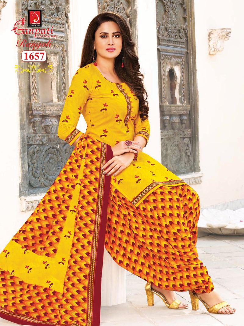 Ganpati Rangoli Vol 16 Pure Cotton With Printed Work Stylish Designer Casual Wear Salwar Suit