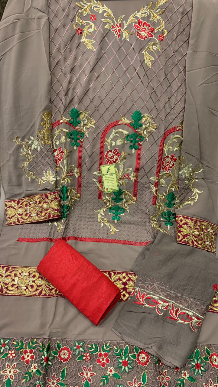 Juvi Fashion Rangoon Georgette With Heavy Beautiful Work Stylish Designer Pakistani Fancy Salwar Kameez