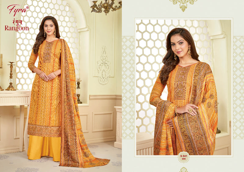 Fyra Rangoon Pure Pashmina Jacquard Designer Print With Swarovski Diamond Work Stylish Designer Casual Salwar Suit
