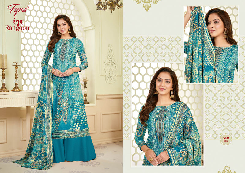 Fyra Rangoon Pure Pashmina Jacquard Designer Print With Swarovski Diamond Work Stylish Designer Casual Salwar Suit