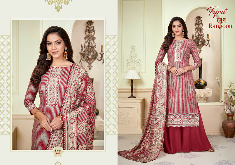 Fyra Rangoon Pure Pashmina Jacquard Designer Print With Swarovski Diamond Work Stylish Designer Casual Salwar Suit