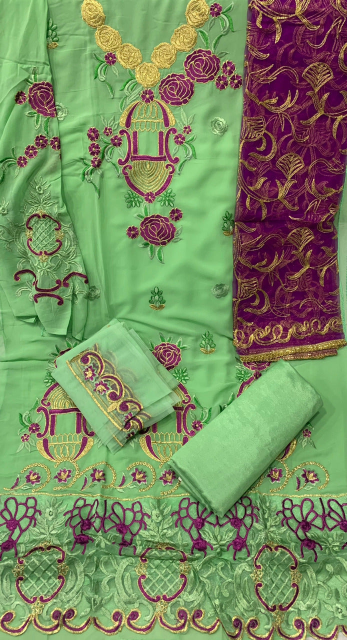 Juvi Fashion Rangoon Georgette With Heavy Beautiful Work Stylish Designer Pakistani Fancy Salwar Kameez