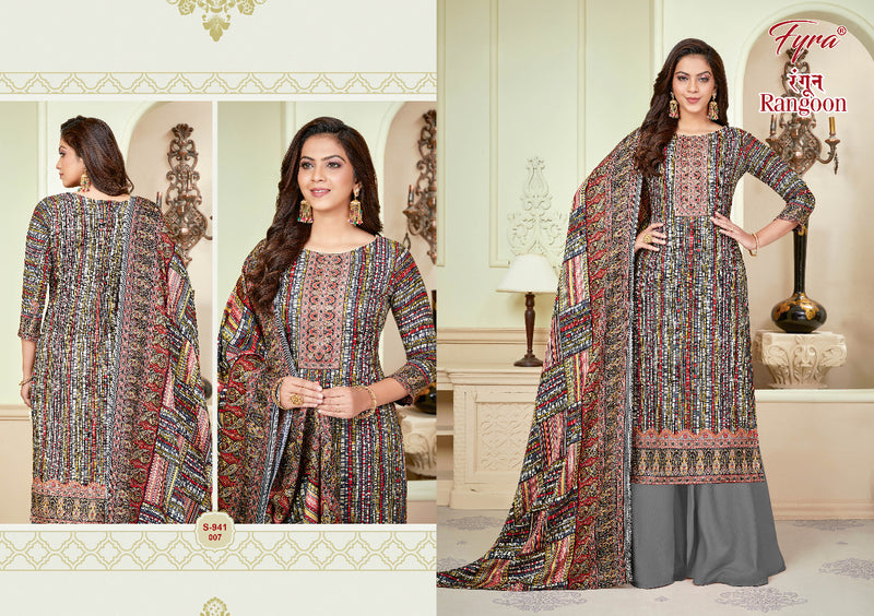 Fyra Rangoon Pure Pashmina Jacquard Designer Print With Swarovski Diamond Work Stylish Designer Casual Salwar Suit