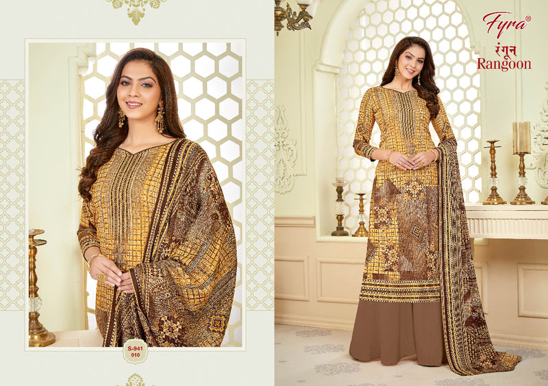 Fyra Rangoon Pure Pashmina Jacquard Designer Print With Swarovski Diamond Work Stylish Designer Casual Salwar Suit