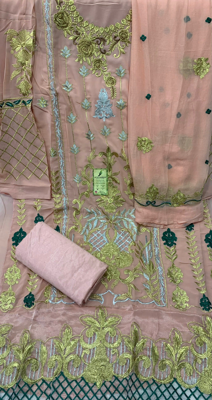 Juvi Fashion Rangoon Georgette With Heavy Beautiful Work Stylish Designer Pakistani Fancy Salwar Kameez