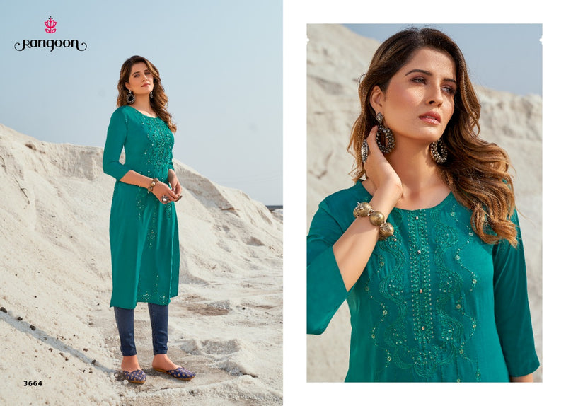 Rangoon Aktara Muslin Fancy Casual  Wear Kurtis