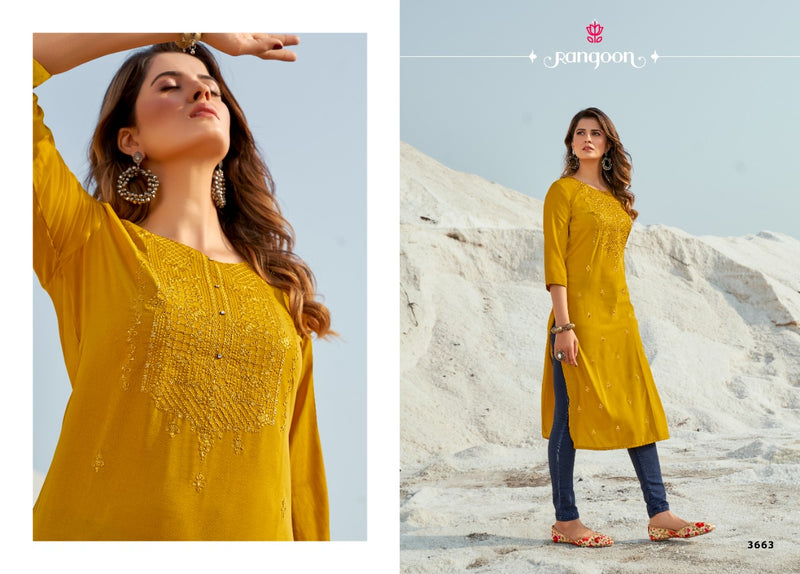 Rangoon Aktara Muslin Fancy Casual  Wear Kurtis