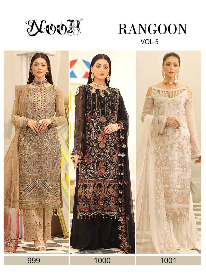 Noor Rangoon Vol 5 Georgette With Heavy Embroidery Work Stylish Designer Pakistani Salwar Kameez