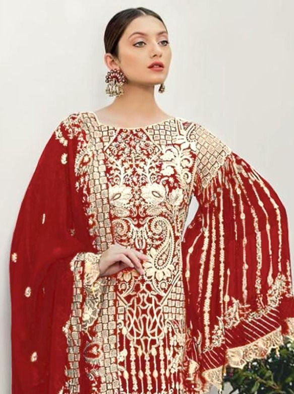 Zarqash Rangoon Z 2103 Fox Georgette Pakistani Style Designer Wedding Wear Salwar Suits