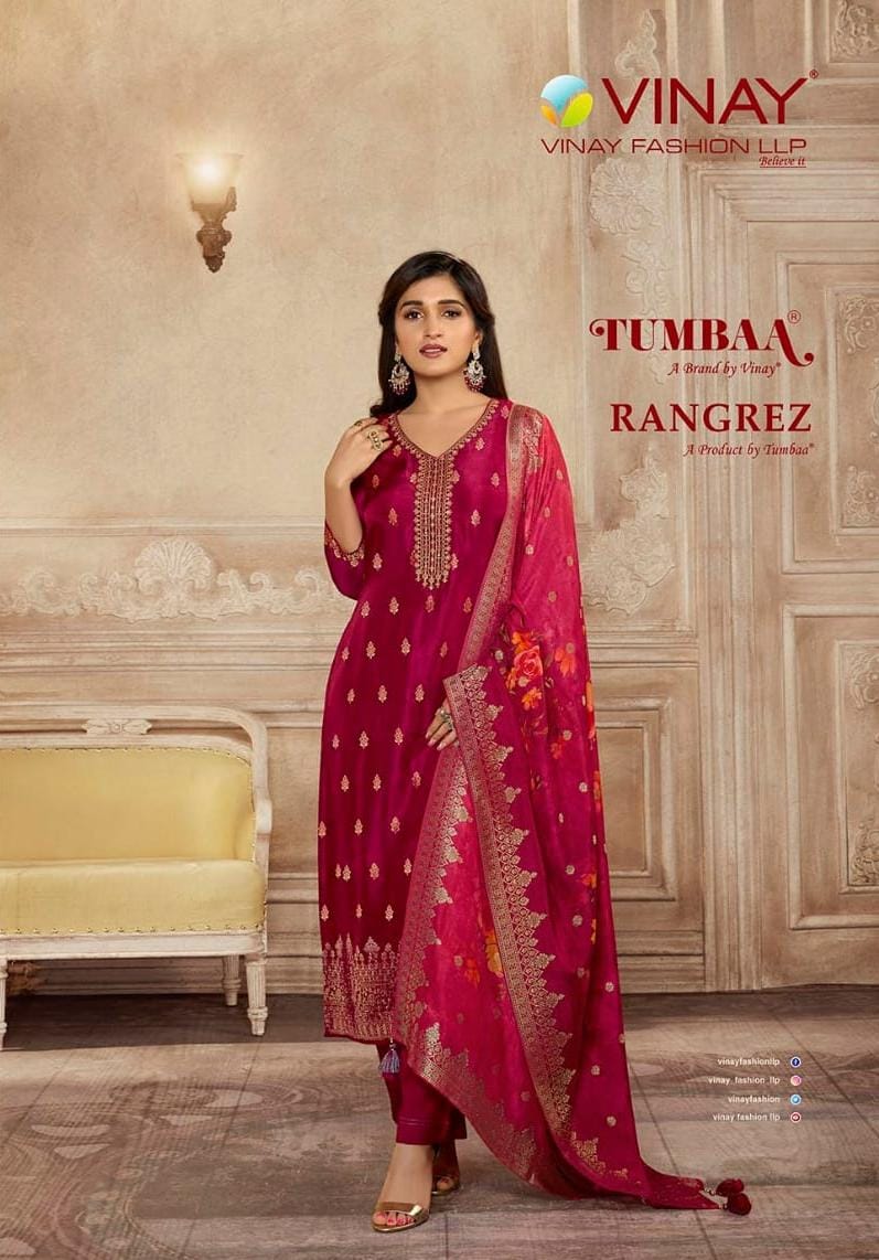 Vinay Fashion Rangrez Viscose With Heavy Embroidery Work Stylish Designer Casual Wear Fancy Salwar Suit