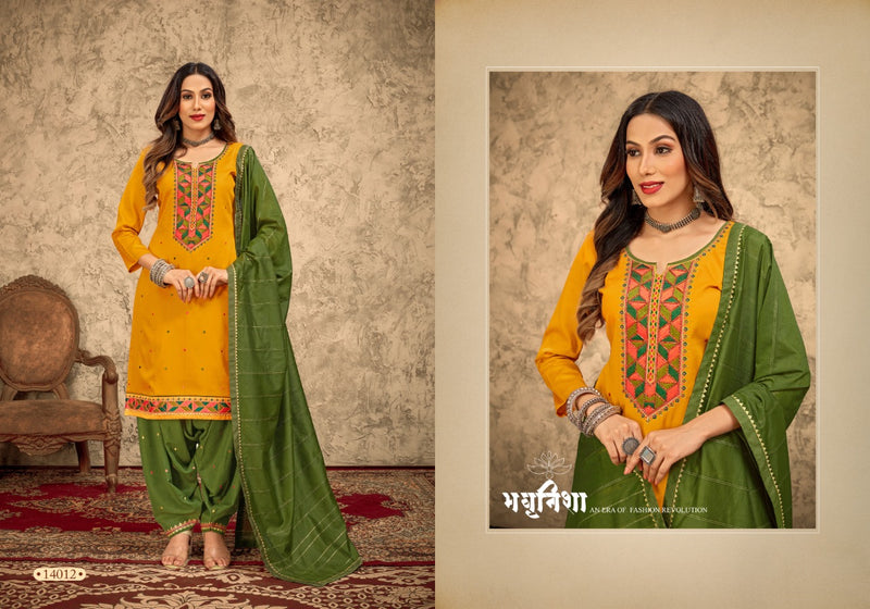 Panch Ratna Rangriti Patiyala Jam Silk With Heavy Embroidery Work Stylish Designer Festive Wear Salwar Kameez