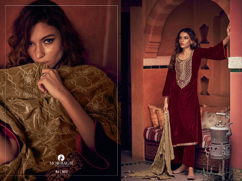 Aashirwad Ranjha Velvet With Beautiful Embroidery Work Stylish Designer Festive Wear Salwar Kameez