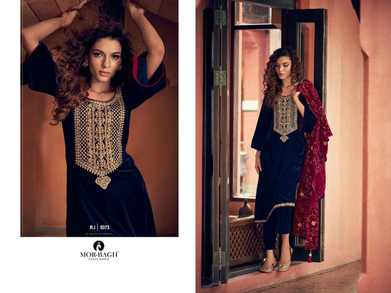 Aashirwad Ranjha Velvet With Beautiful Embroidery Work Stylish Designer Festive Wear Salwar Kameez