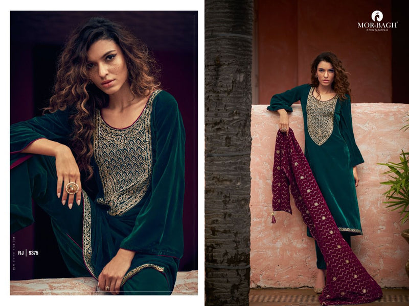 Aashirwad Ranjha Velvet With Beautiful Embroidery Work Stylish Designer Festive Wear Salwar Kameez