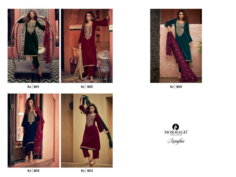Aashirwad Ranjha Velvet With Beautiful Embroidery Work Stylish Designer Festive Wear Salwar Kameez