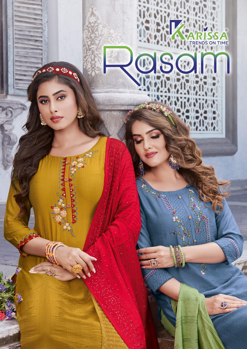 Karissa Rasam Viscose With Heavy Embroidery Work Stylish Designer Casual Look Kurti