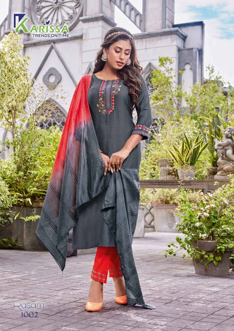Karissa Rasam Viscose With Heavy Embroidery Work Stylish Designer Casual Look Kurti
