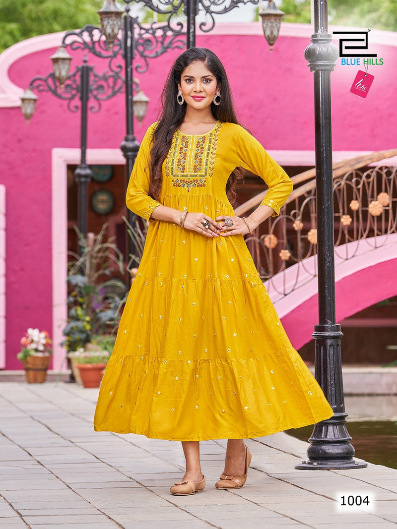 Blue Hills Rasberry Rayon With Printed Work Stylish Designer Attractive Look Fancy Long Gown