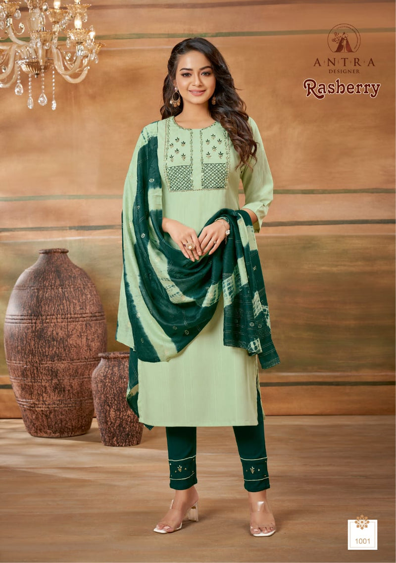 Antra Designs Rasberry Viscose With Heavy Embroidery Work Stylish Designer Festive Wear Kurti