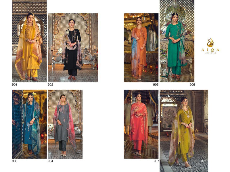 Aiqa Rasmo Riwaaz Muslin Silk With Embroidery Work fancy Stylish Designer Salwar Kameez