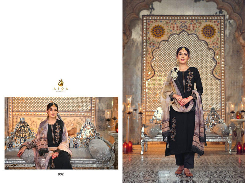 Aiqa Rasmo Riwaaz Muslin Silk With Embroidery Work fancy Stylish Designer Salwar Kameez