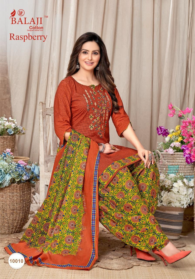 Balaji Raspberry Vol 10 Pure Cotton With Heavy Embroidery Work Stylish Designer Casual Wear Salwar Suit
