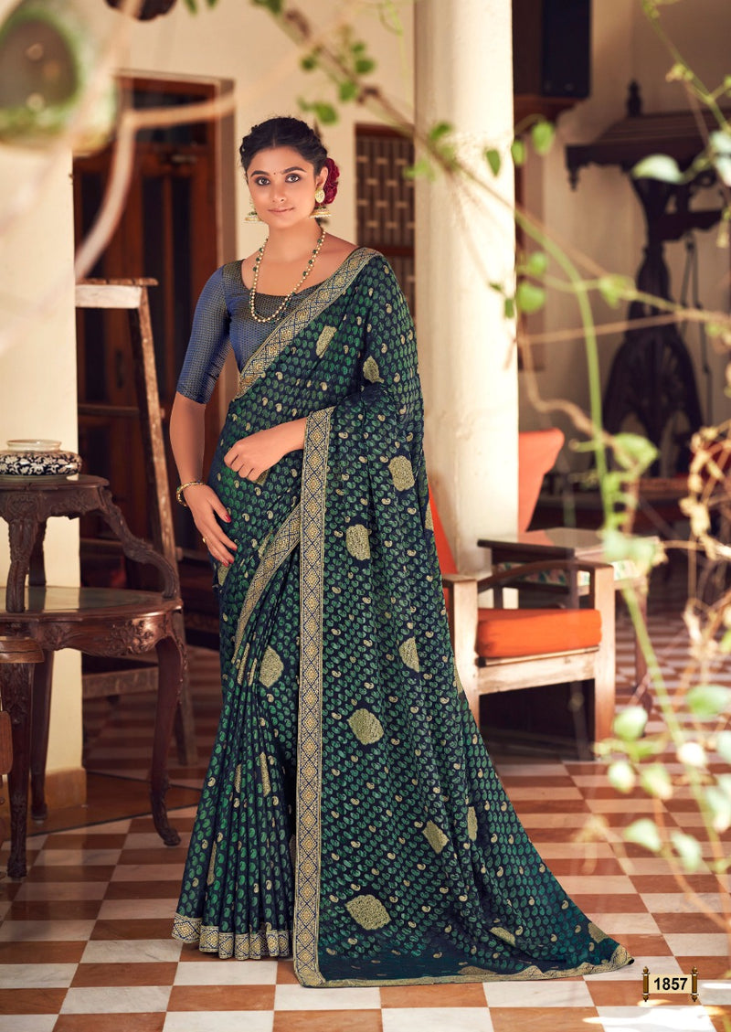 Kashvi Creation Ravina Chiffon Brasso Party Wear Sarees