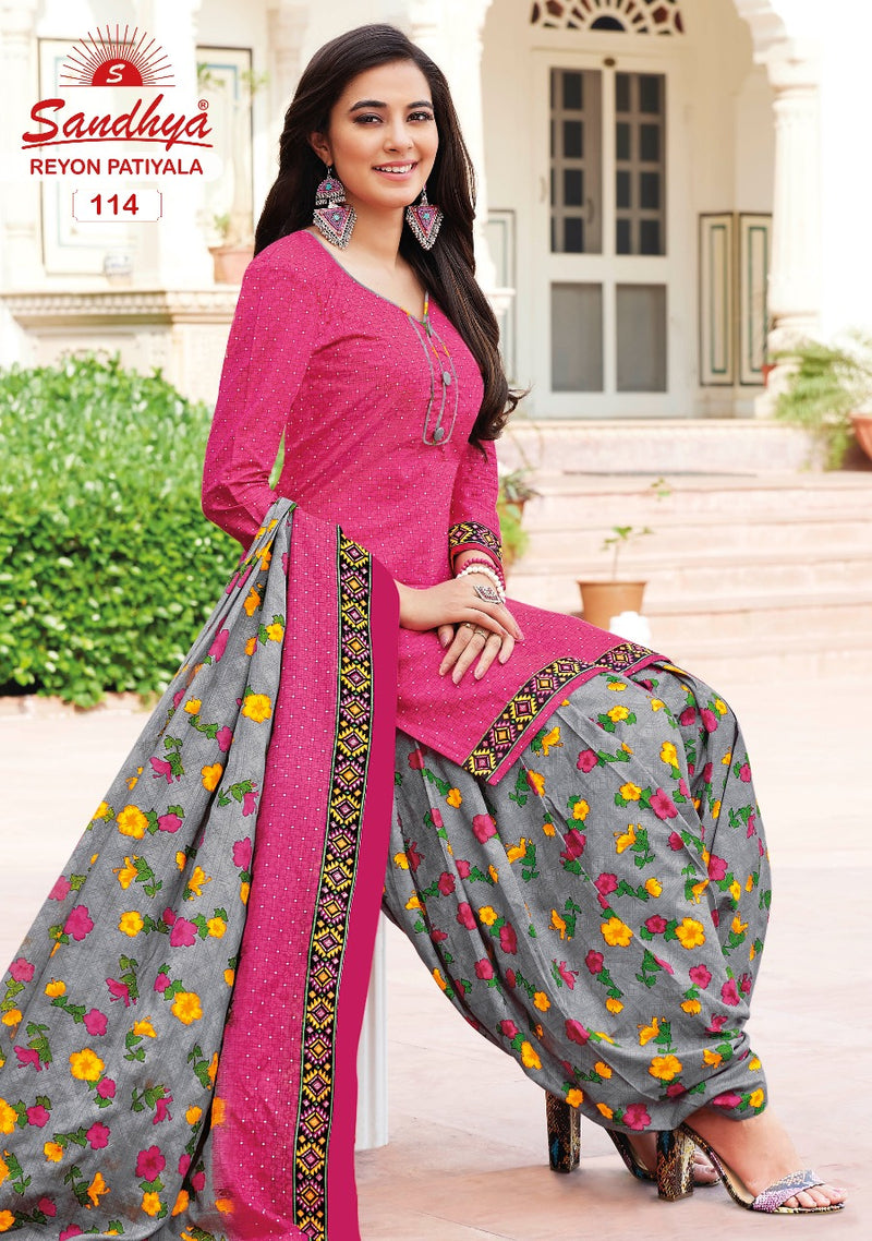 Sandhya Print Rayon Patiyala Vol 1 Rayon Printed Festive Wear Salwar Suits