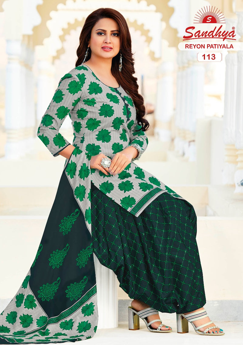Sandhya Print Rayon Patiyala Vol 1 Rayon Printed Festive Wear Salwar Suits