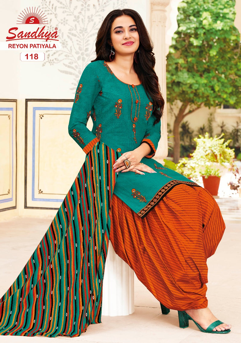 Sandhya Print Rayon Patiyala Vol 1 Rayon Printed Festive Wear Salwar Suits