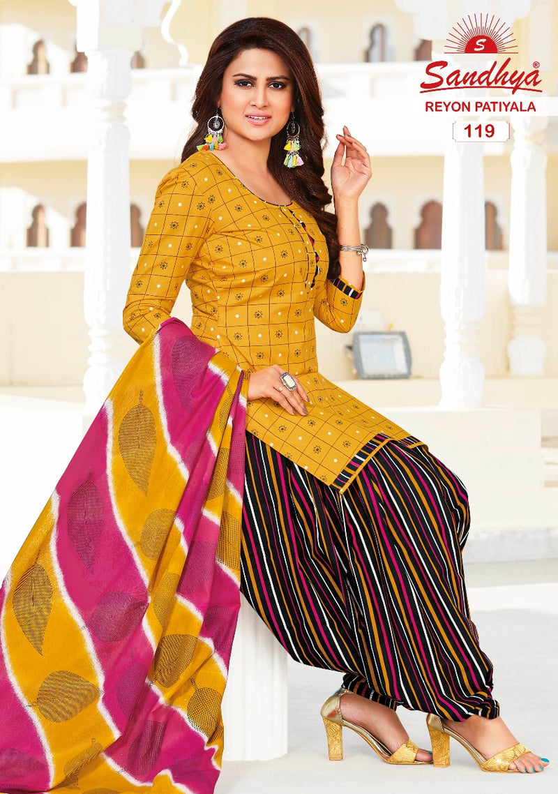Sandhya Print Rayon Patiyala Vol 1 Rayon Printed Festive Wear Salwar Suits