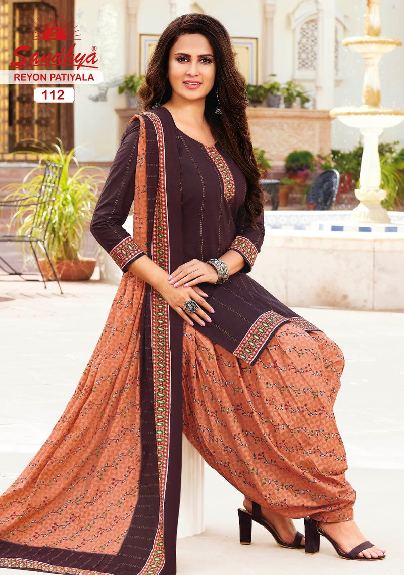 Sandhya Print Rayon Patiyala Vol 1 Rayon Printed Festive Wear Salwar Suits