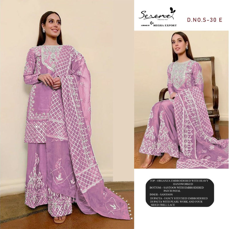 Serene Razia Organza Pakistani Style Embroidered Designer Party Wear Salwar Suits