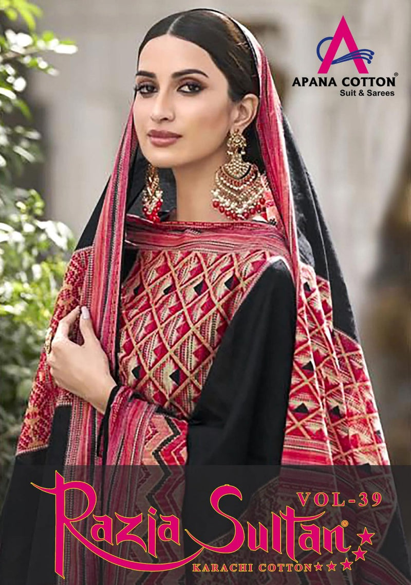 Apana Razia Sultan Vol 39 Pure Cotton With Beautiful Work Stylish Designer Fancy Salwar Kameez