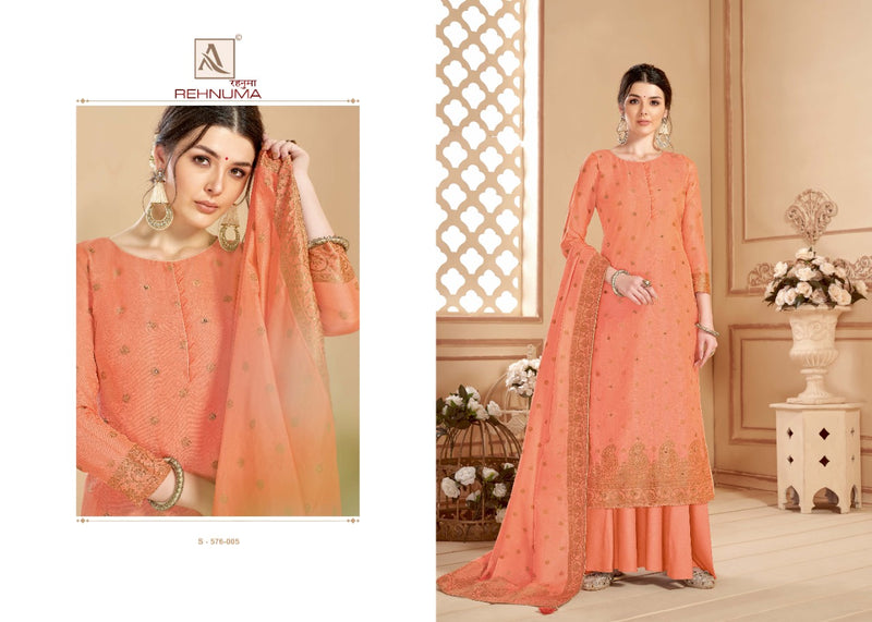 Alok Suit Rehnuma Pure Cotton Party Wear Salwar Kameez With Weaving Dola Jacquard & Hand Work